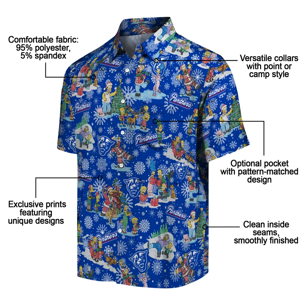 Georgia State Panthers Hawaiian Shirt - Simpsons Christmas georgia state panthers simpsons christmas blue hawaiian shirts new arrival