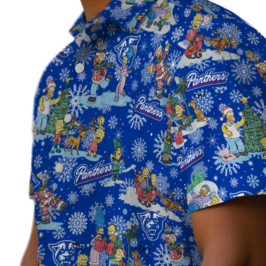 Georgia State Panthers Hawaiian Shirt - Simpsons Christmas georgia state panthers simpsons christmas blue hawaiian shirts trendy