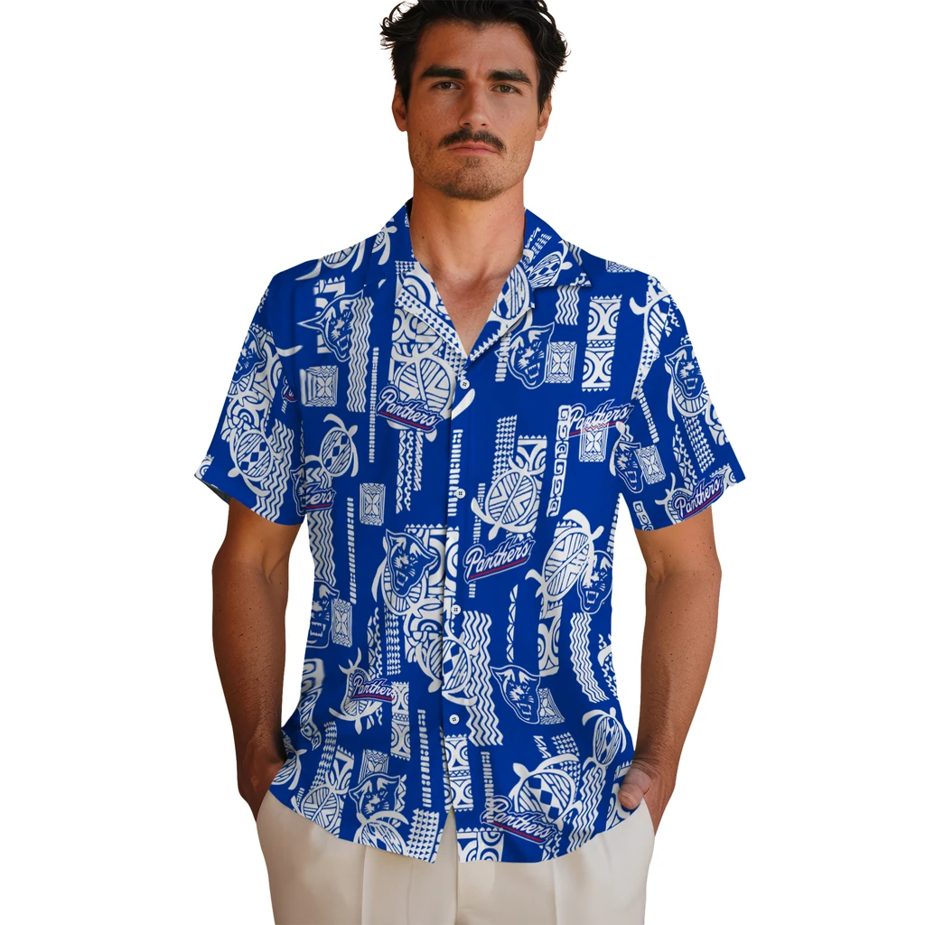 Georgia State Panthers Hawaiian Shirt - Turtle Lines georgia state panthers turtle lines blue hawaiian shirts fashion forward