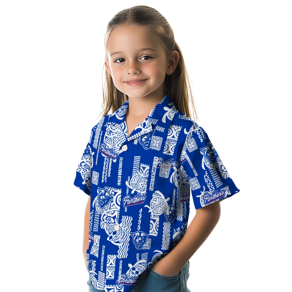 Georgia State Panthers Hawaiian Shirt - Turtle Lines georgia state panthers turtle lines blue hawaiian shirts premium grade