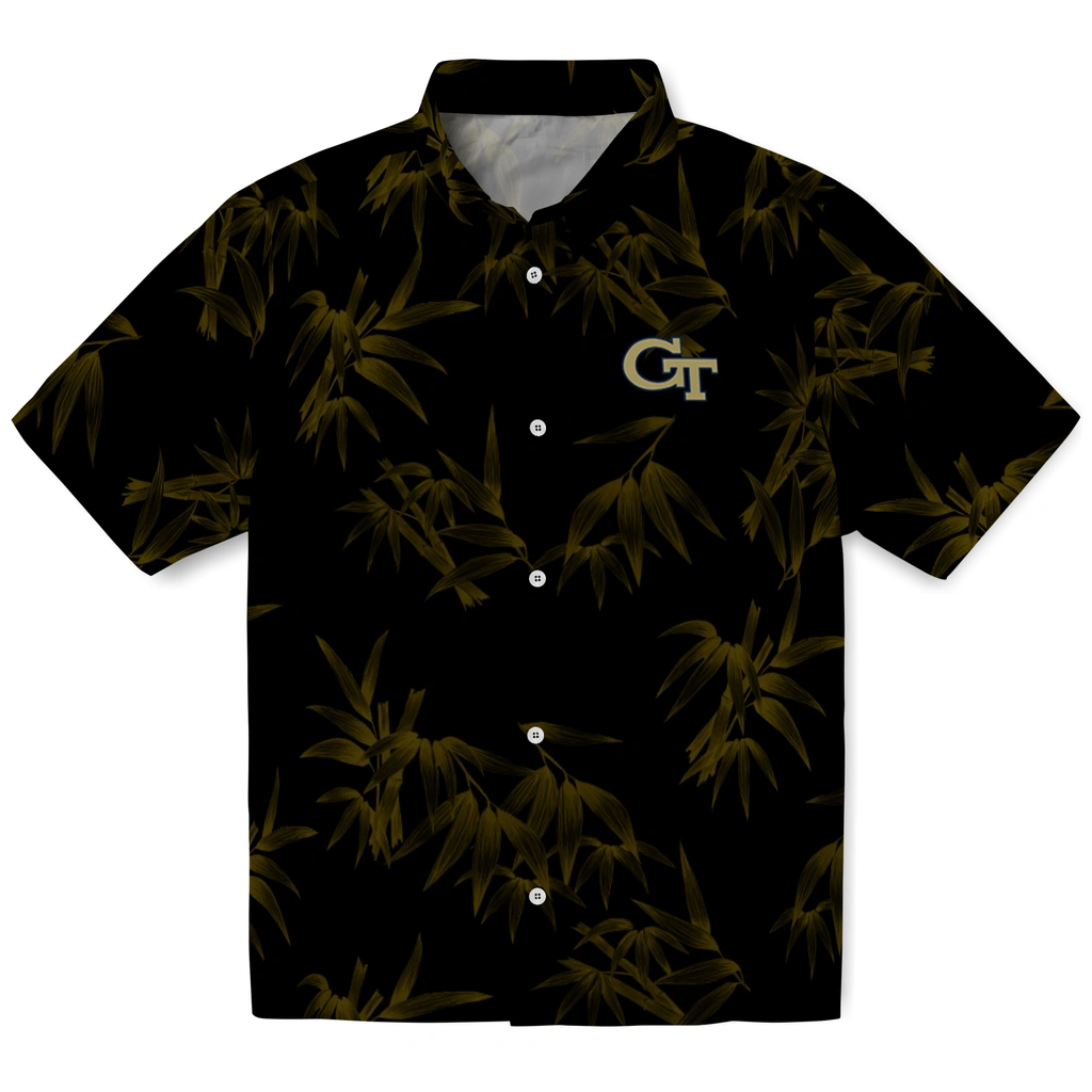 Georgia Tech Yellow Jackets Hawaiian Shirt - Bamboo Branches georgia tech yellow jackets bamboo branches gold black hawaiian shirts best selling