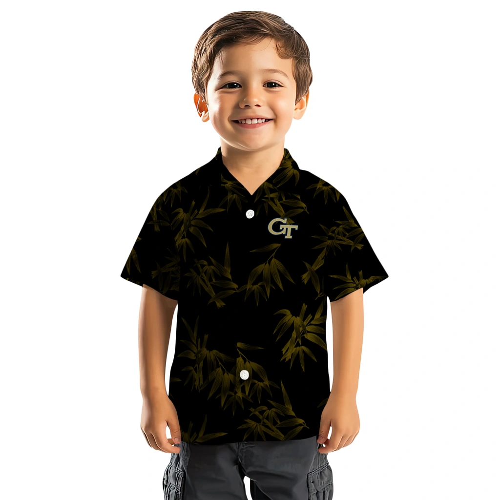 Georgia Tech Yellow Jackets Hawaiian Shirt - Bamboo Branches georgia tech yellow jackets bamboo branches gold black hawaiian shirts top rated