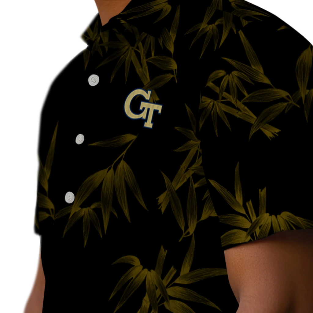 Georgia Tech Yellow Jackets Hawaiian Shirt - Bamboo Branches georgia tech yellow jackets bamboo branches gold black hawaiian shirts trendy