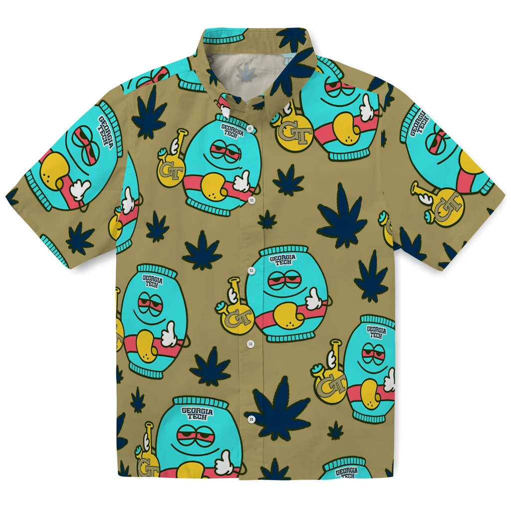 Georgia Tech Yellow Jackets Hawaiian Shirt - Chill Vibe georgia tech yellow jackets bong smile gold hawaiian shirts best selling