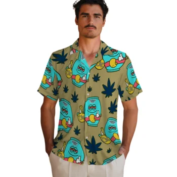 georgia tech yellow jackets bong smile gold hawaiian shirts fashion forward