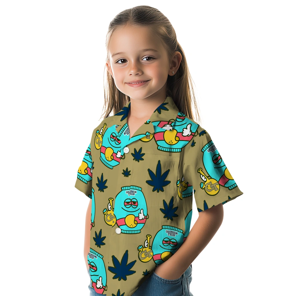 Georgia Tech Yellow Jackets Hawaiian Shirt - Chill Vibe georgia tech yellow jackets bong smile gold hawaiian shirts premium grade