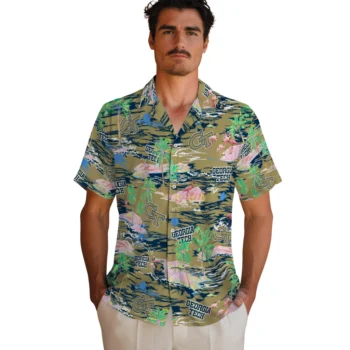 georgia tech yellow jackets flamingo retreat gold hawaiian shirts fashion forward