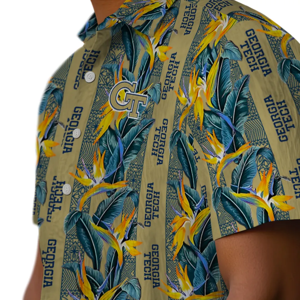 Georgia Tech Yellow Jackets Hawaiian Shirt - Paradise Vines georgia tech yellow jackets paradise vines gold hawaiian shirts trendy
