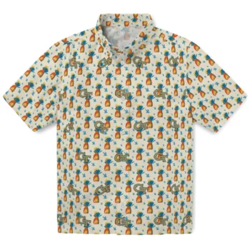 georgia tech yellow jackets pineapple delight beige hawaiian shirts best selling