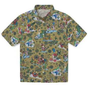 georgia tech yellow jackets simpsons christmas gold hawaiian shirts best selling