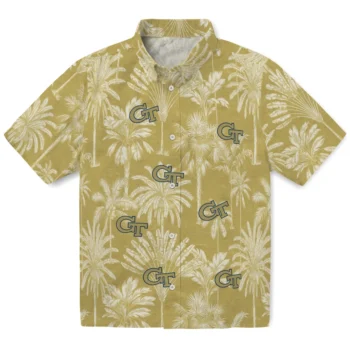 georgia tech yellow jackets palm shadows gold hawaiian shirts best selling