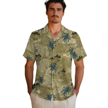 georgia tech yellow jackets wave palm gold hawaiian shirts fashion forward