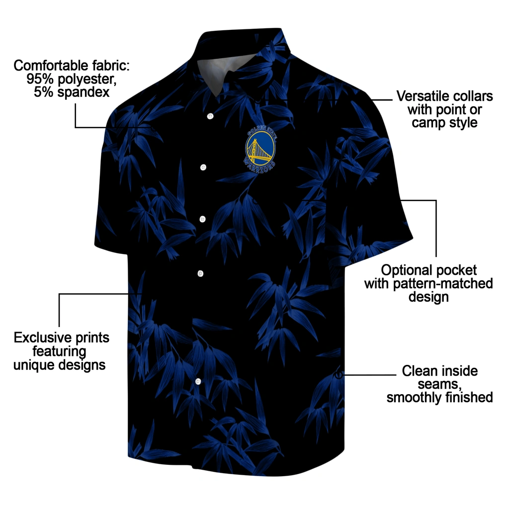 Golden State Warriors Hawaiian Shirt - Bamboo Branches golden state warriors bamboo branches blue black hawaiian shirts new arrival