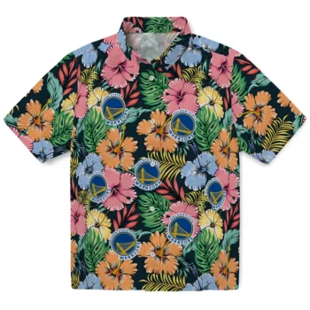 golden state warriors brilliant hibiscus garden hawaiian shirts best selling