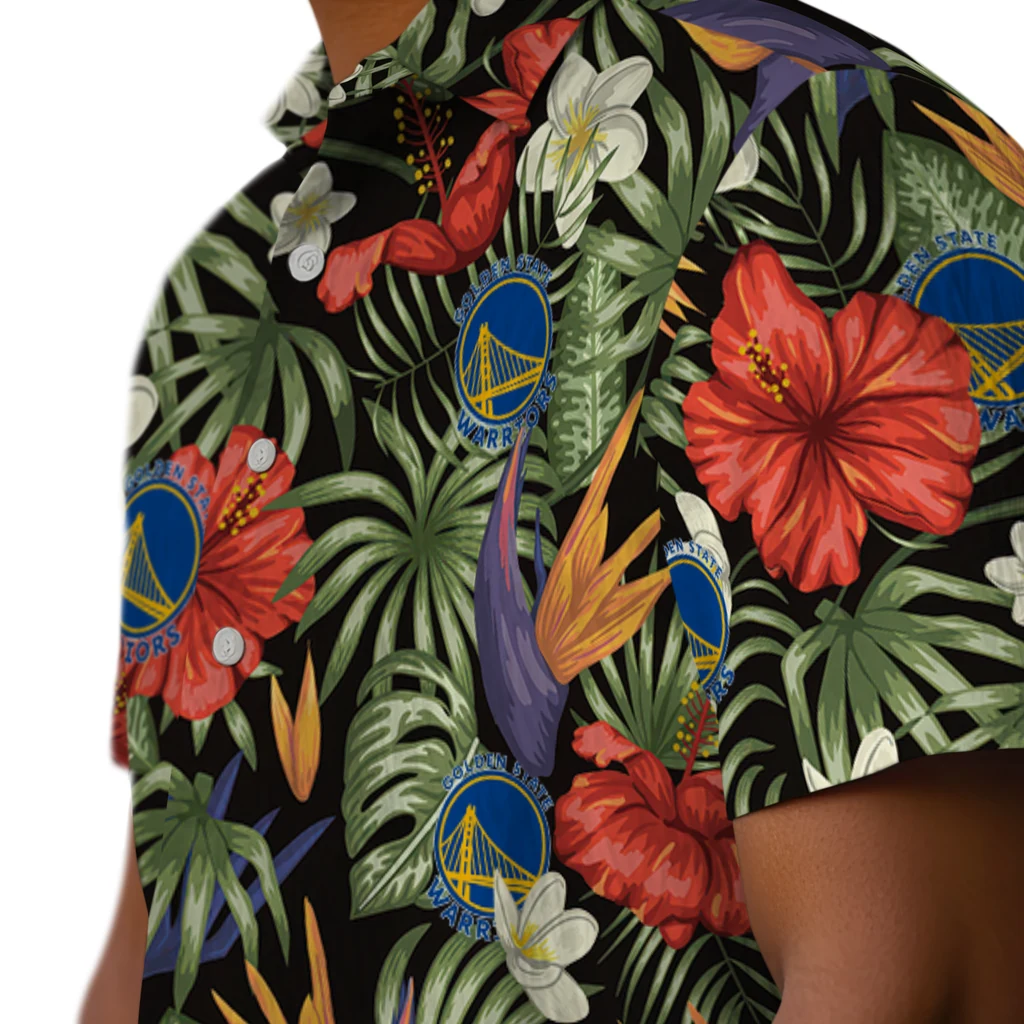 Golden State Warriors Hawaiian Shirt - Hawaii Floral Hibiscus golden state warriors hibiscus bird hawaiian shirts trendy