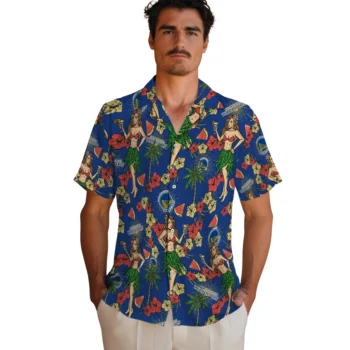 golden state warriors hawaiian girls design blue hawaiian shirts fashion forward
