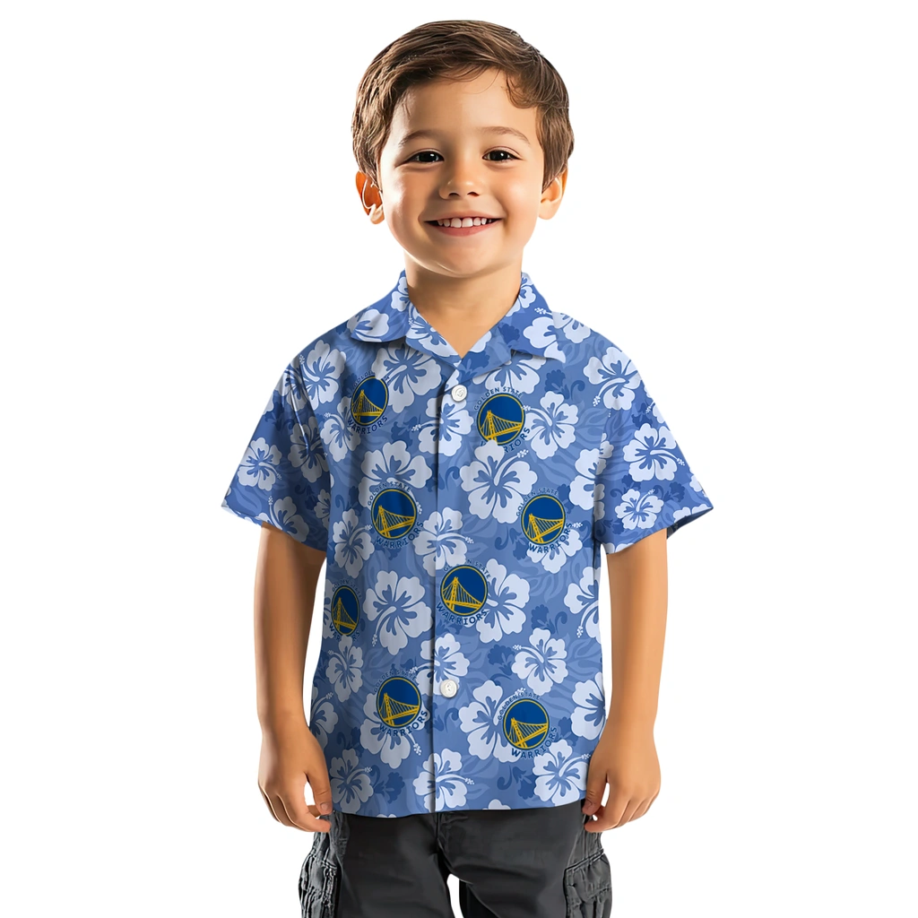 Golden State Warriors Hawaiian Shirt - Hibiscus Cluster golden state warriors hibiscus cluster blue hawaiian shirts top rated