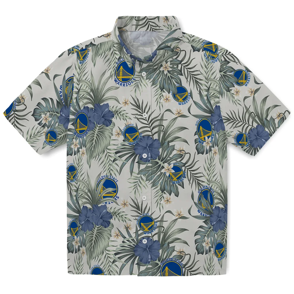 Golden State Warriors Hawaiian Shirt - Hibiscus Designs golden state warriors hibiscus designs beige hawaiian shirts best selling