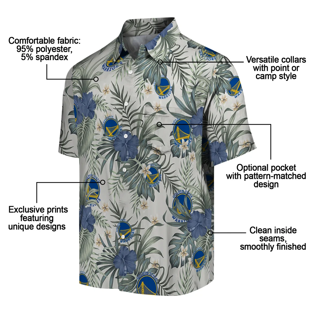 Golden State Warriors Hawaiian Shirt - Hibiscus Designs golden state warriors hibiscus designs beige hawaiian shirts new arrival