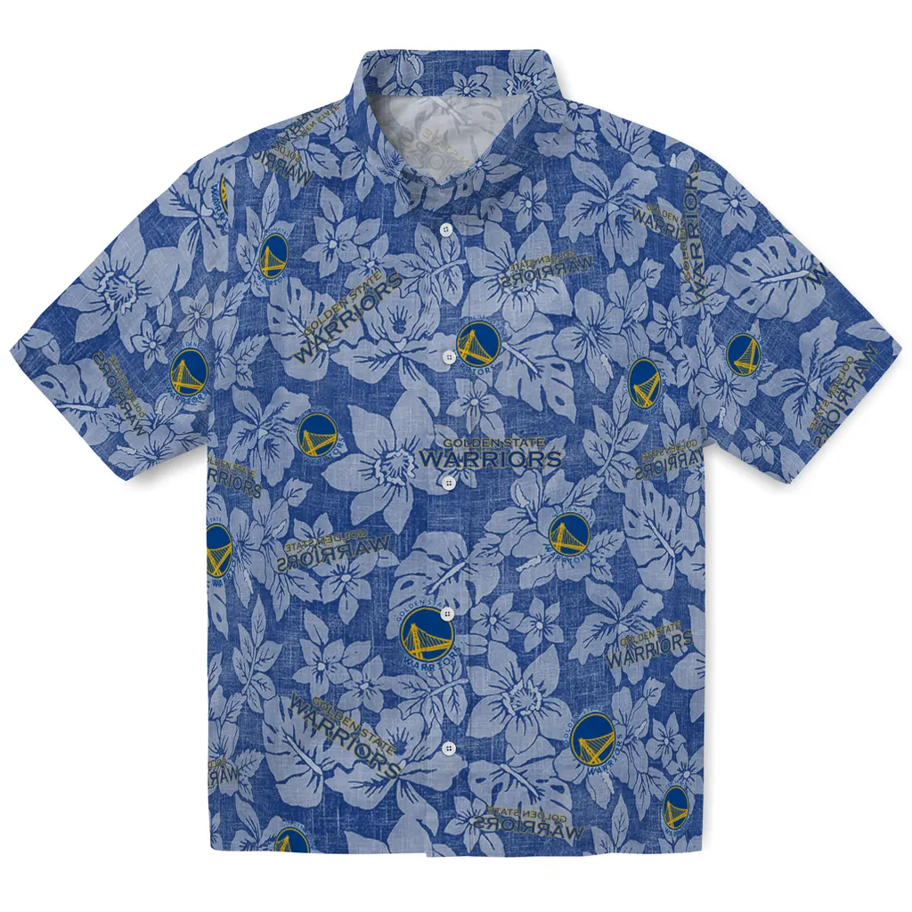 Golden State Warriors Hawaiian Shirt - Hibiscus Oasis golden state warriors hibiscus oasis blue hawaiian shirts best selling