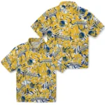 Golden State Warriors Hawaiian Shirt – Hibiscus Overlay