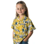 Golden State Warriors Hawaiian Shirt – Hibiscus Overlay