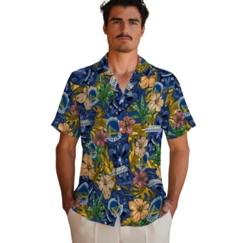 golden state warriors tiki jungle blue hawaiian shirts fashion forward
