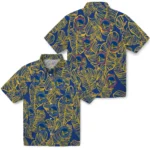 Golden State Warriors Hawaiian Shirt – Leaf Outline