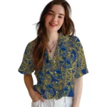Golden State Warriors Hawaiian Shirt – Leaf Outline