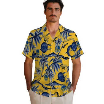 golden state warriors palm sunset hawaiian shirts fashion forward