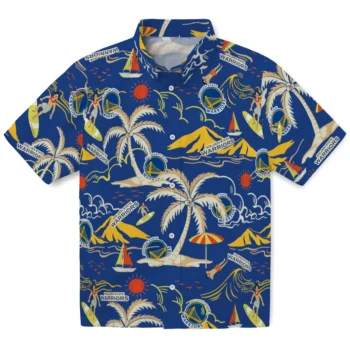 golden state warriors palm tree island blue hawaiian shirts best selling