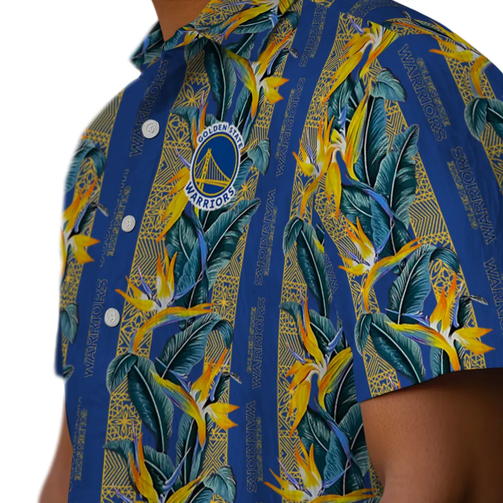 Golden State Warriors Hawaiian Shirt - Paradise Vines golden state warriors paradise vines blue hawaiian shirts trendy