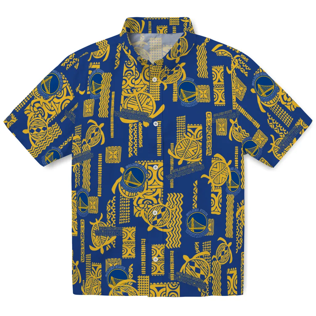 Golden State Warriors Hawaiian Shirt - Turtle Lines golden state warriors turtle lines blue hawaiian shirts best selling
