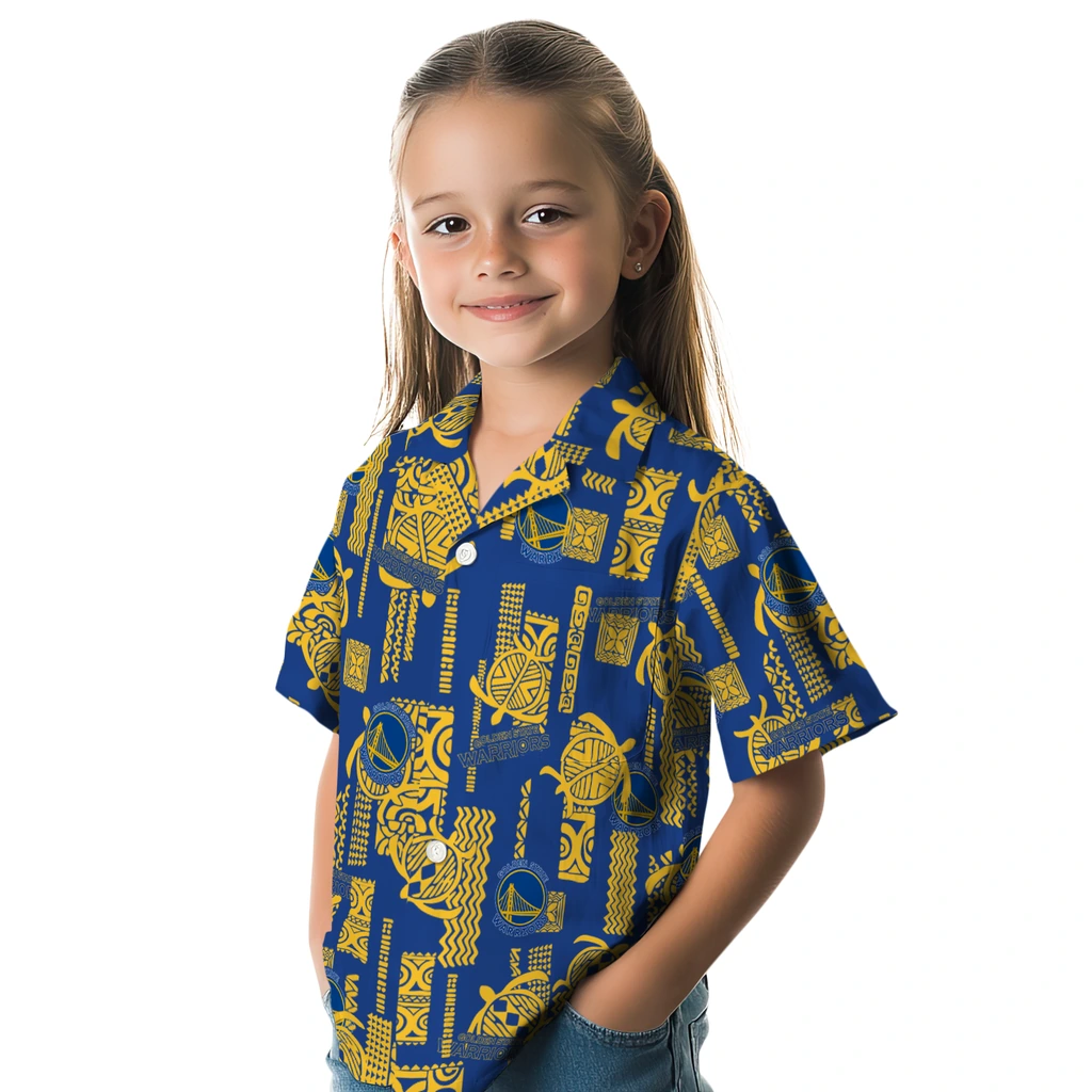 Golden State Warriors Hawaiian Shirt - Turtle Lines golden state warriors turtle lines blue hawaiian shirts premium grade
