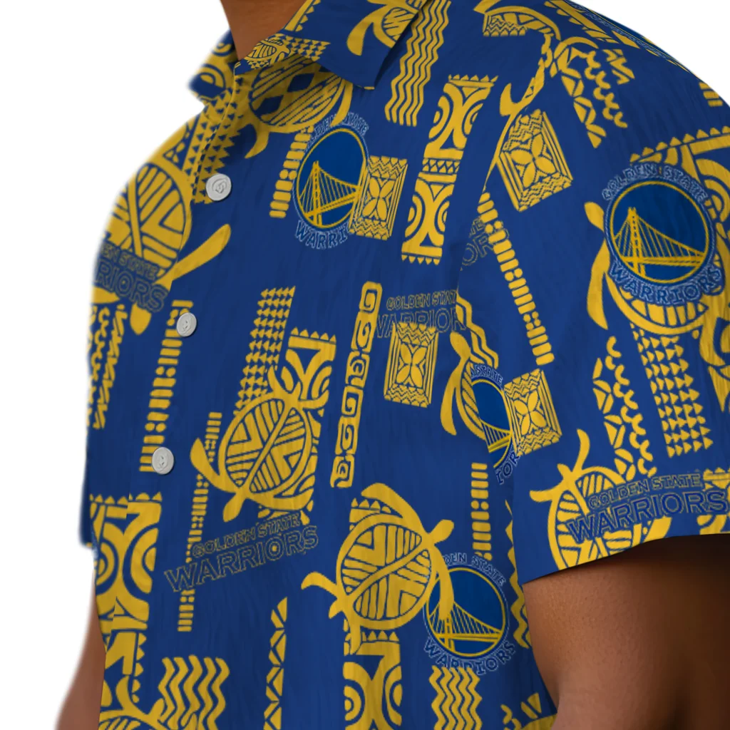Golden State Warriors Hawaiian Shirt - Turtle Lines golden state warriors turtle lines blue hawaiian shirts trendy