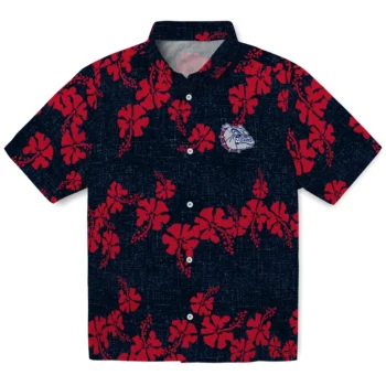 gonzaga bulldogs hibiscus petals blue hawaiian shirts best selling