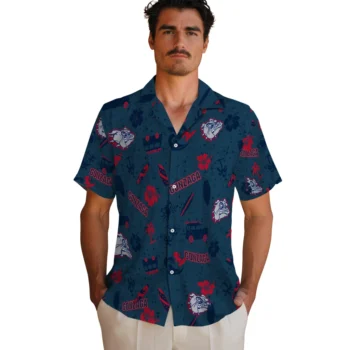 gonzaga bulldogs beach vibe navy hawaiian shirts fashion forward