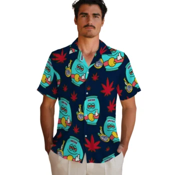 gonzaga bulldogs bong smile blue hawaiian shirts fashion forward