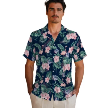 gonzaga bulldogs flamingo palms blue hawaiian shirts fashion forward