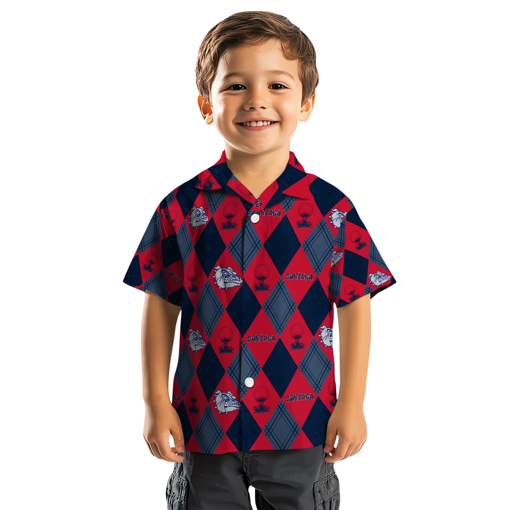 Gonzaga Bulldogs Hawaiian Shirt - Golfing Plaid gonzaga bulldogs balloon plaid blue hawaiian shirts top rated