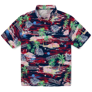 gonzaga bulldogs flamingo retreat blue hawaiian shirts best selling