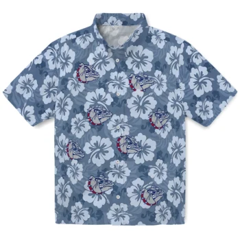 gonzaga bulldogs hibiscus cluster blue hawaiian shirts best selling