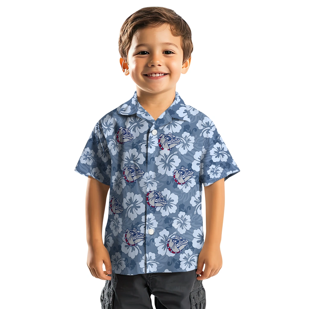 Gonzaga Bulldogs Hawaiian Shirt - Hibiscus Cluster gonzaga bulldogs hibiscus cluster blue hawaiian shirts top rated