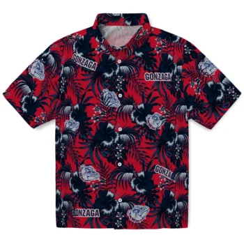 gonzaga bulldogs hibiscus exotic blue hawaiian shirts best selling