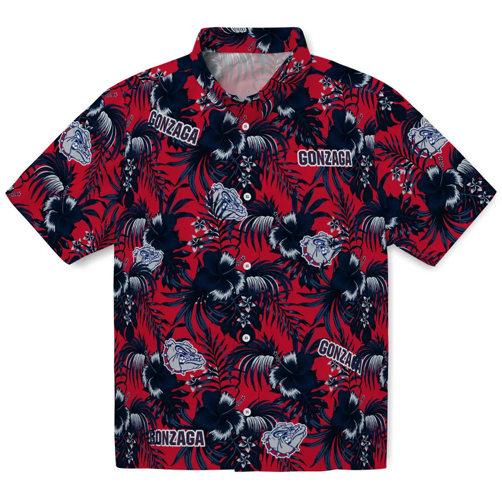 Gonzaga Bulldogs Hawaiian Shirt - Hibiscus Exotic gonzaga bulldogs hibiscus exotic blue hawaiian shirts best selling
