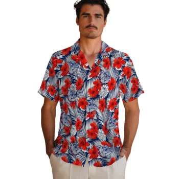 gonzaga bulldogs hibiscus fiesta red royal blue hawaiian shirts fashion forward