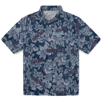 gonzaga bulldogs hibiscus oasis blue hawaiian shirts best selling