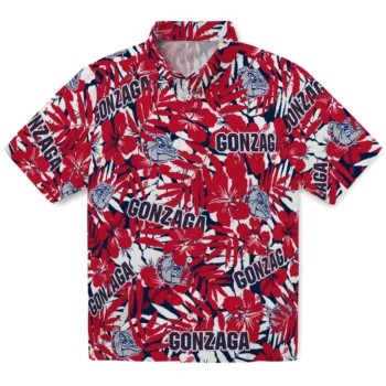 gonzaga bulldogs hibiscus overlay hawaiian shirts best selling