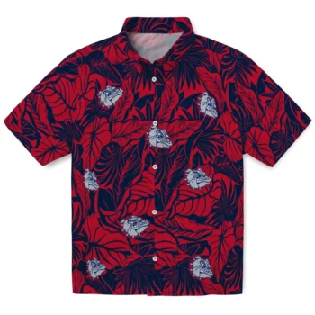gonzaga bulldogs monstera layer blue hawaiian shirts best selling