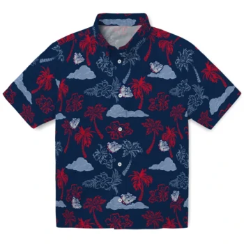 gonzaga bulldogs palm and clouds blue hawaiian shirts best selling